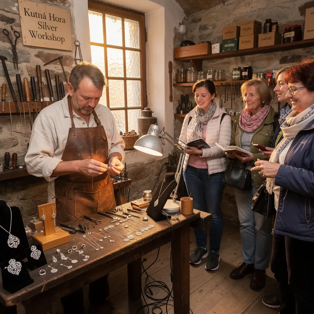 Pohled na Karlův most v Praze s turisty a historickými budovami.